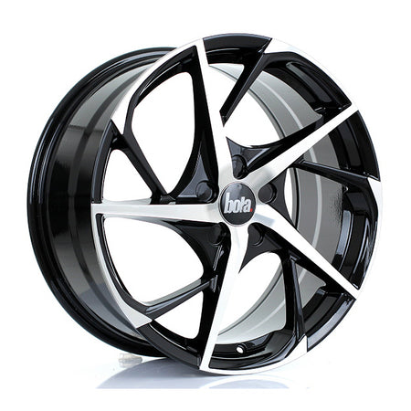 BOLA B18 19x8.5 ET25-45 5X98 BLACK POLISHED FACE