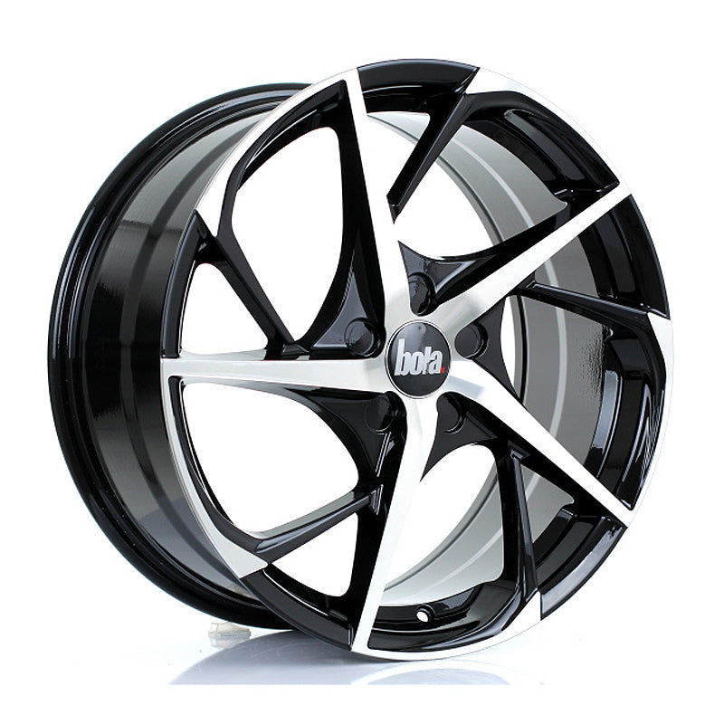 BOLA B18 19x8.5 ET25-45 5X115 BLACK POLISHED FACE