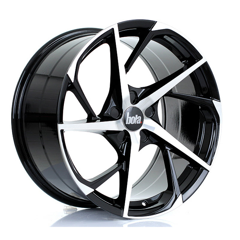 BOLA B18 19x9.5 ET25-45 5X112 BLACK POLISHED FACE