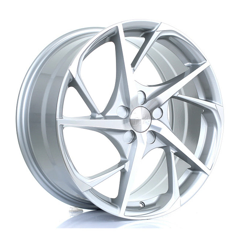 BOLA B18 19x8.5 ET25-45 5X114 SILVER POLISHED FACE