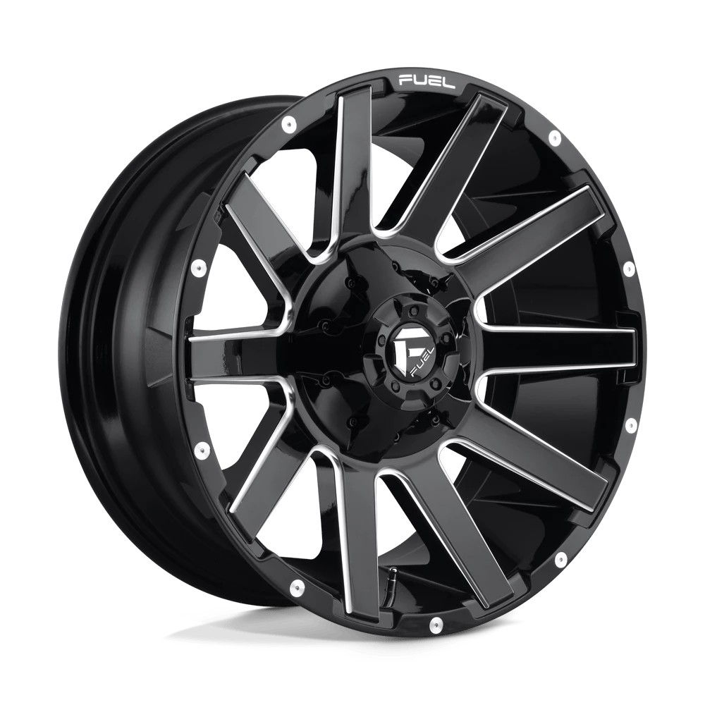 Fuel 1PC D615 CONTRA 20x9 ET1 8x165.1 Gloss Black Milled