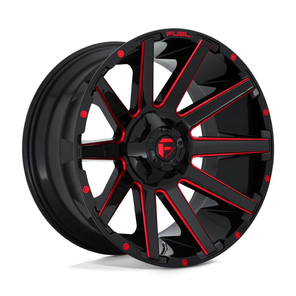 Fuel 1PC D643 CONTRA 22x12 ET-43 6x135/5.5 Gloss Black w/ Red Tint