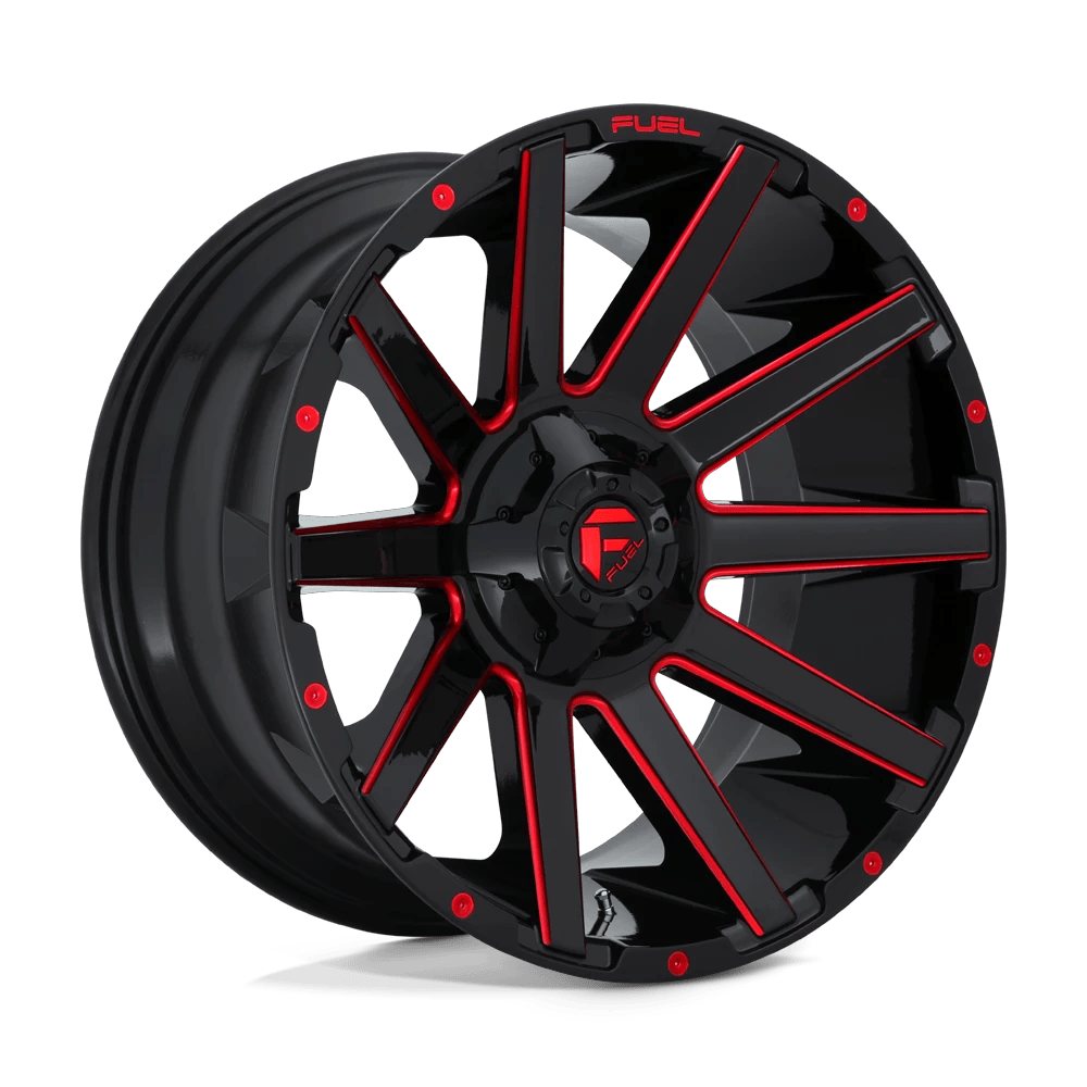 Fuel 1PC D643 CONTRA 20x9 ET1 5x139.7/150 Gloss Black w/ Red Tint