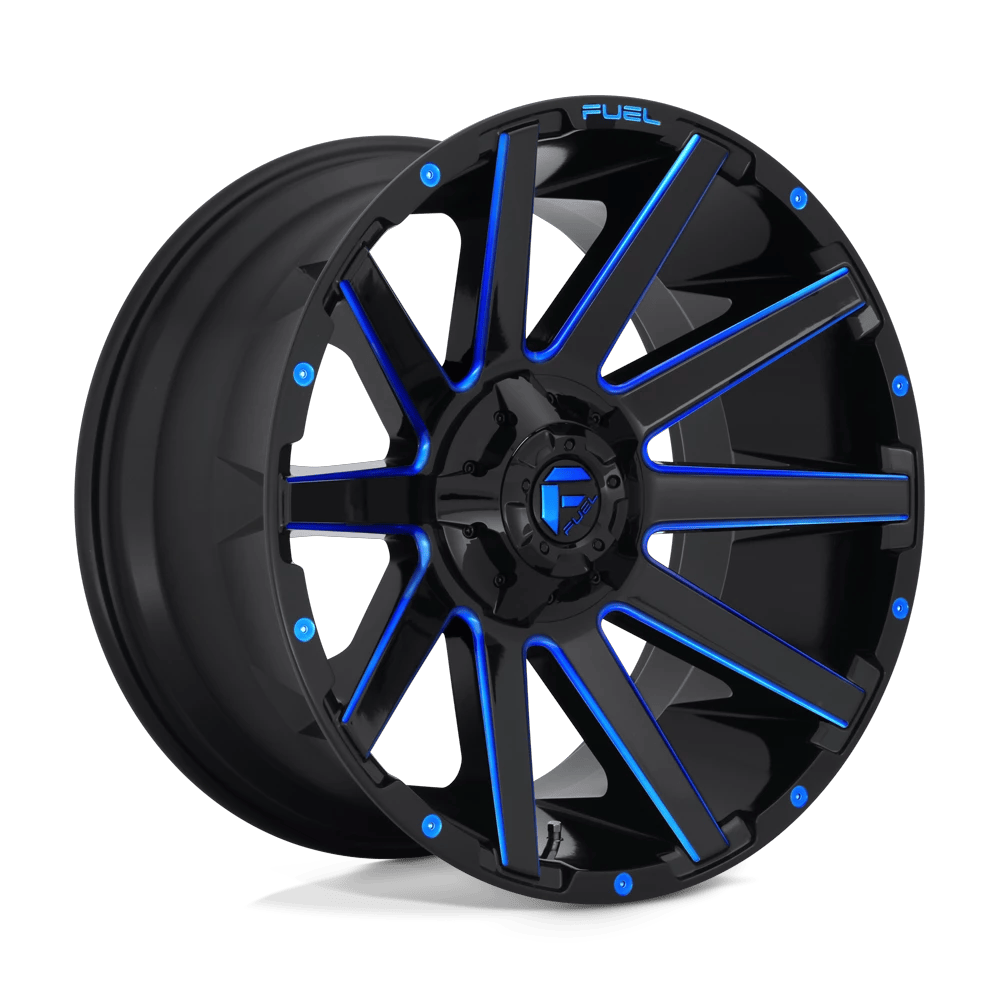 Fuel 1PC D644 CONTRA 20x9 ET20 8x165.1 Gloss Black w/ Blue Tint