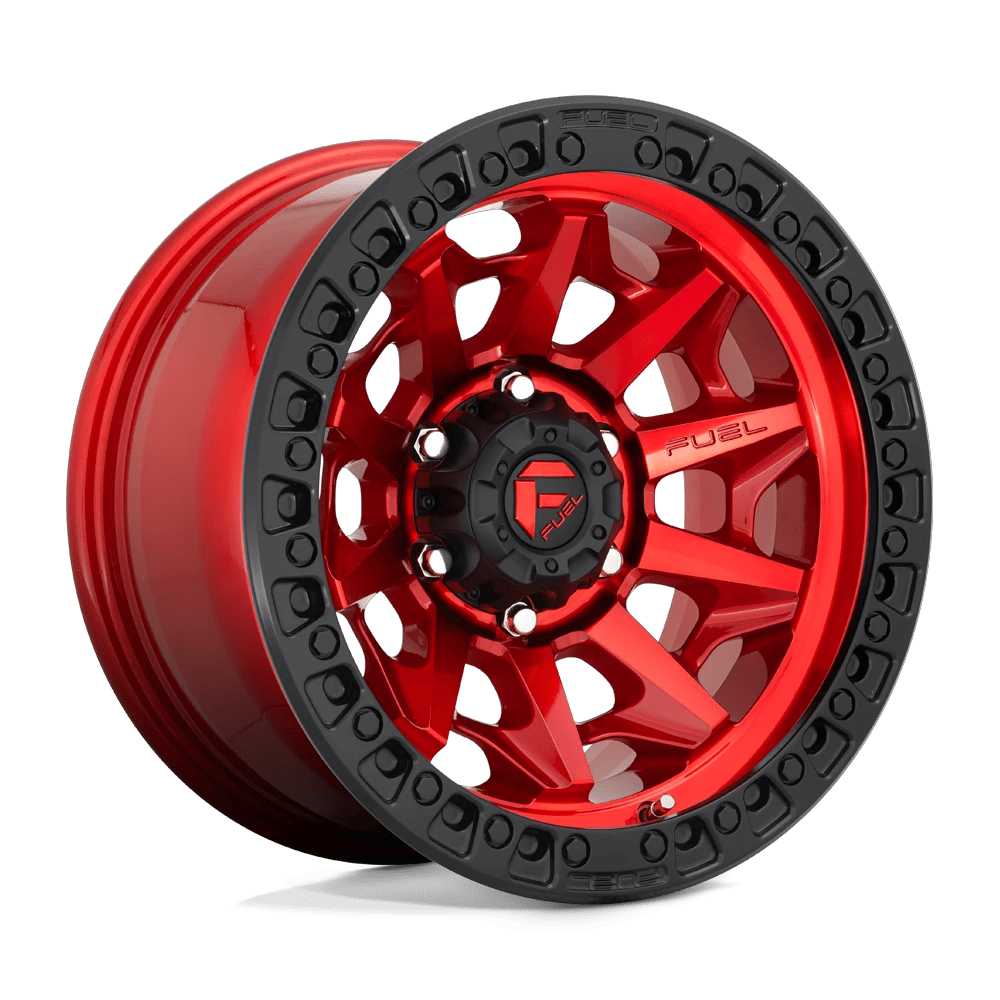 Fuel 1PC D695 COVERT 17x9 ET-12 6x135 Candy Red w/ Black Bead Ring