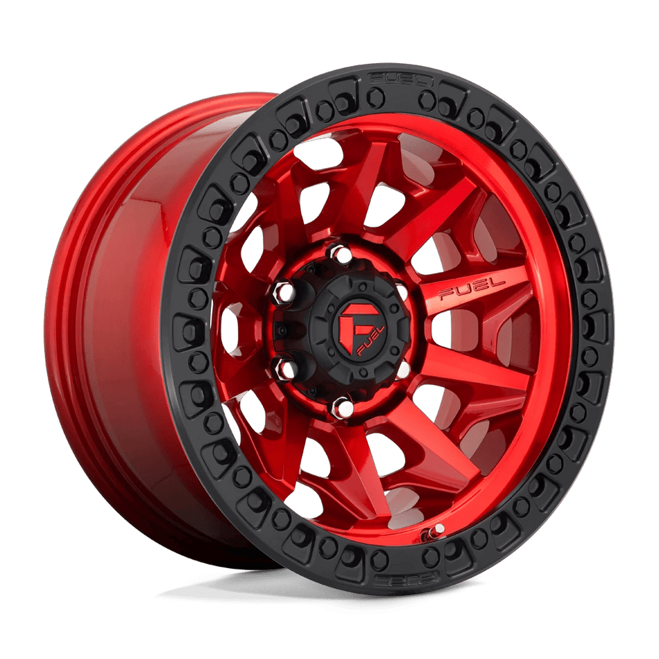 Fuel 1PC D695 COVERT 17x9 ET-12 6x135 Candy Red w/ Black Bead Ring