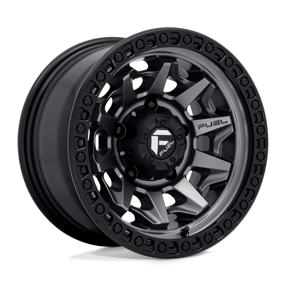 Fuel 1PC D716 COVERT 15x8 ET-12 5x139.7 Matte Gunmetal Black Bead Ring