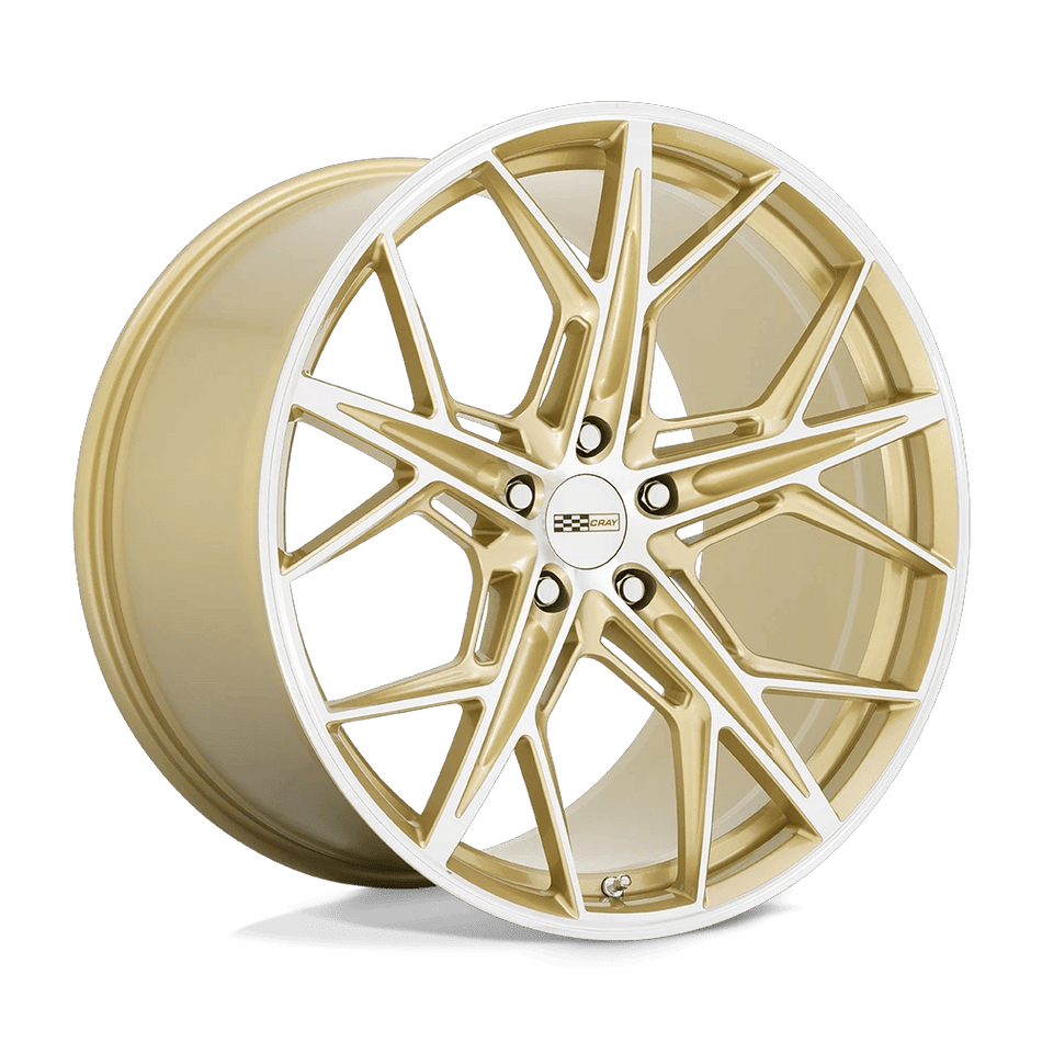 Cray HAMMERHEAD 19x9 ET38 5x120 Gloss Gold w/ Mirror Cut Face