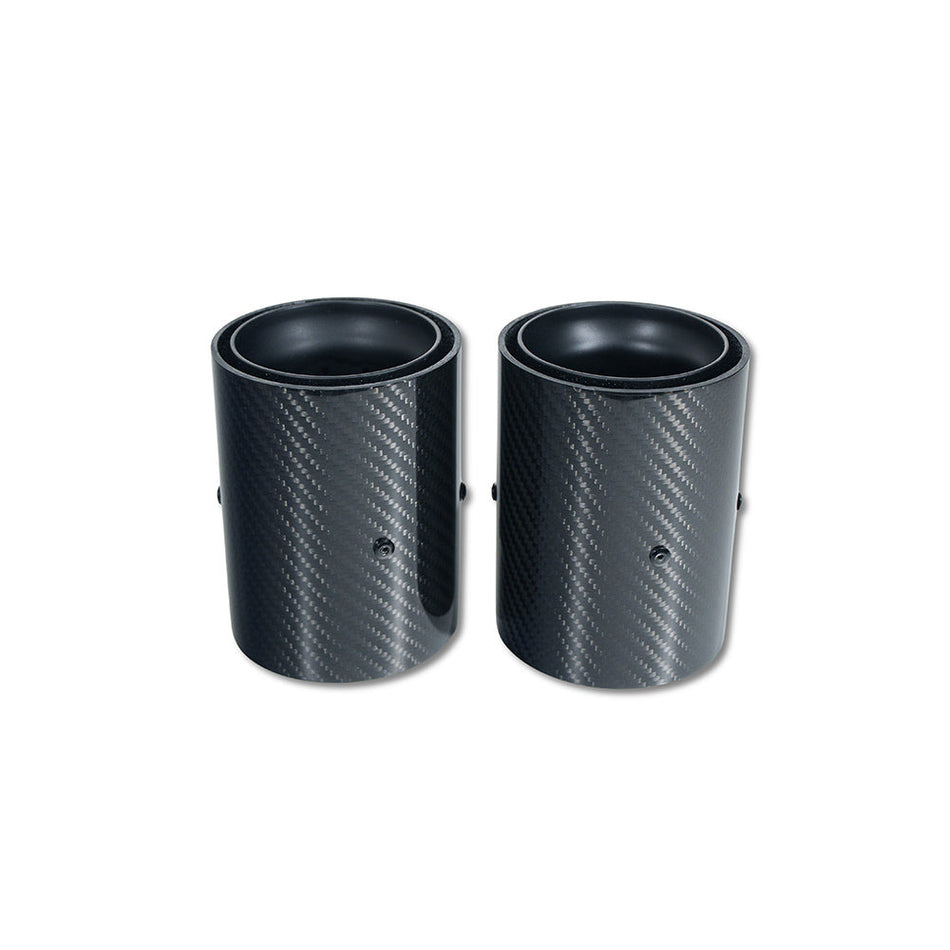 BMW F20/F21/F22/F23/F30/F31/F32/F33 CARBON EXHAUST TIPS - MATTE BLACK (SET OF 2)