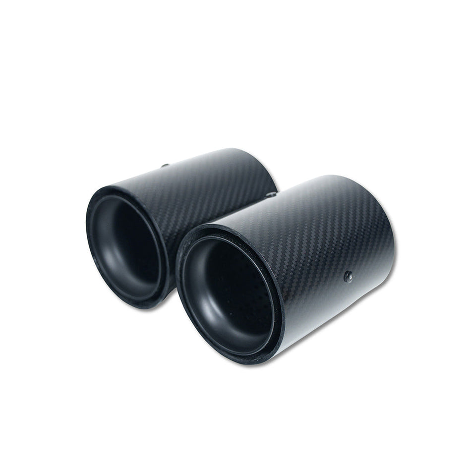 BMW F20/F21/F22/F23/F30/F31/F32/F33 CARBON EXHAUST TIPS - MATTE BLACK (SET OF 2)