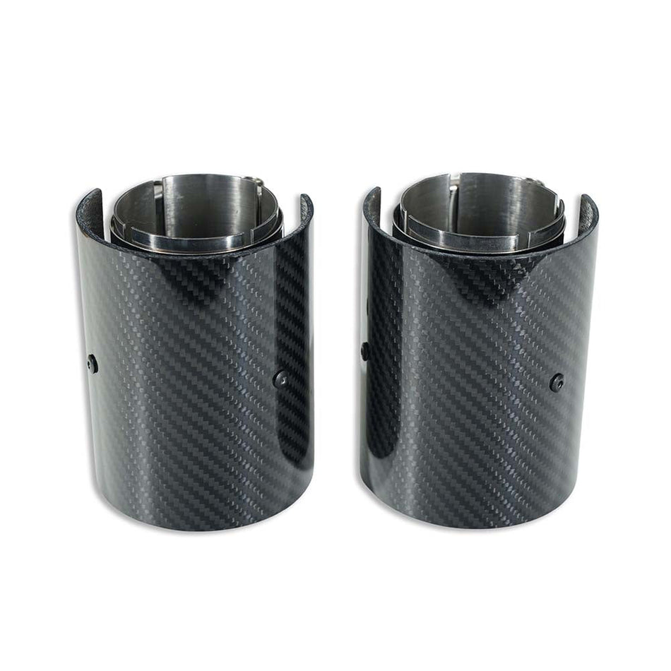 BMW F20/F21/F22/F23/F30/F31/F32/F33 CARBON EXHAUST TIPS - CHROME (SET OF 2)
