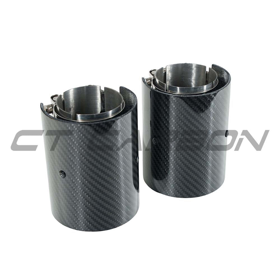 BMW F20/F21/F22/F23/F30/F31/F32/F33 CARBON EXHAUST TIPS - CHROME (SET OF 2)