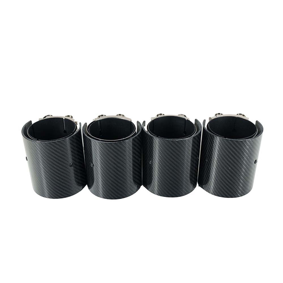 BMW M2, M3, M4 G87/G80/G81/G82/G83 CARBON EXHAUST TIPS - BLACK STRAIGHT CUT (SET OF 4)