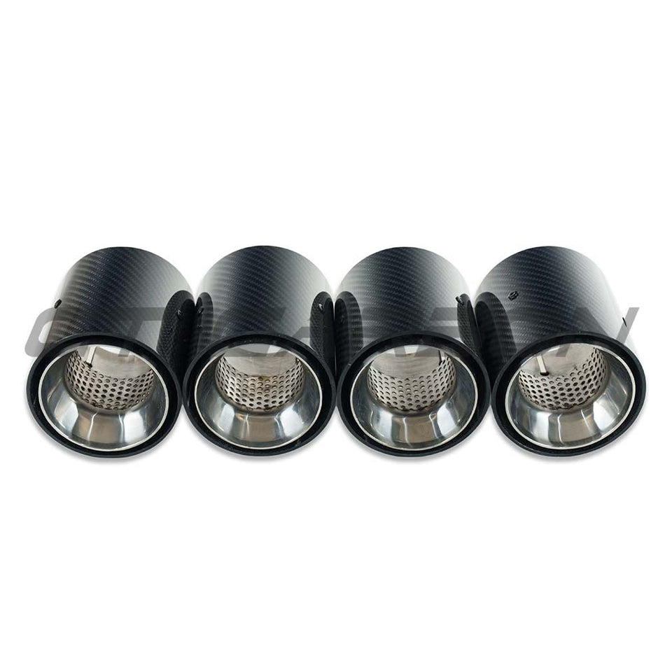 BMW M2, M3, M4 G87/G80/G81/G82/G83 CARBON EXHAUST TIPS - CHROME STRAIGHT CUT (SET OF 4)