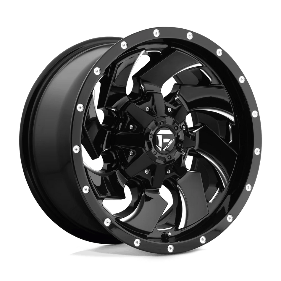 Fuel 1PC D574 CLEAVER 20x8.25 ET-195 8x210 Gloss Black Milled