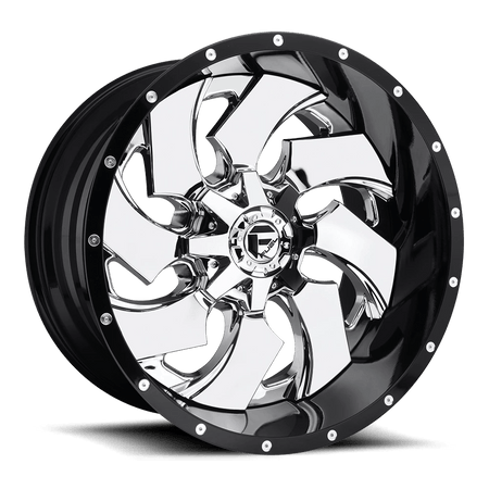 Fuel 2PC D240 CLEAVER 20x10 ET-19 8x170 Chrome w/ Gloss Black Lip