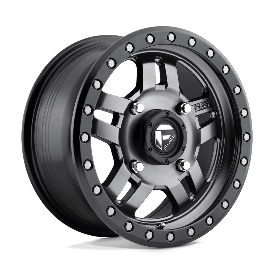 Fuel UTV D557 ANZA UTV 15x7 ET13 4x156 Matte Gunmetal Black Bead Ring