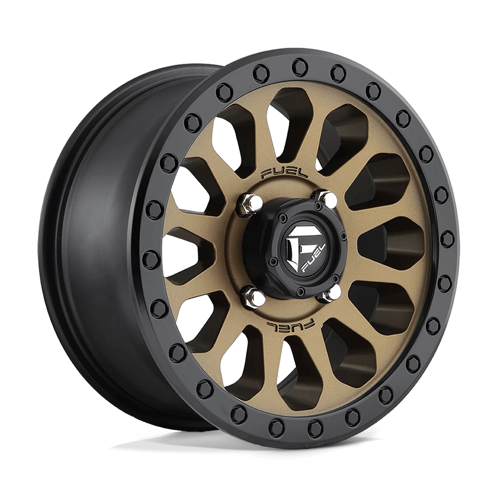 Fuel UTV D600 VECTOR UTV 14x7 ET38 4x137 Matte Bronze Black Bead Ring