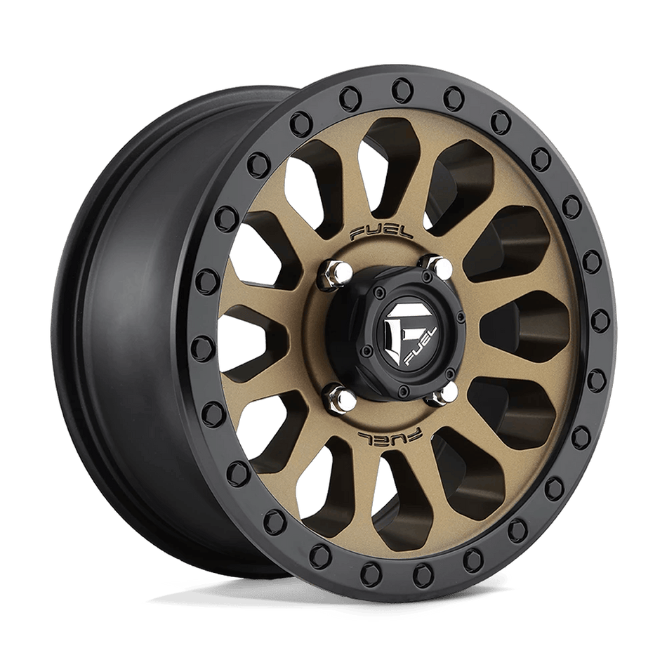 Fuel UTV D600 VECTOR UTV 15x7 ET38 4x137 Matte Bronze Black Bead Ring
