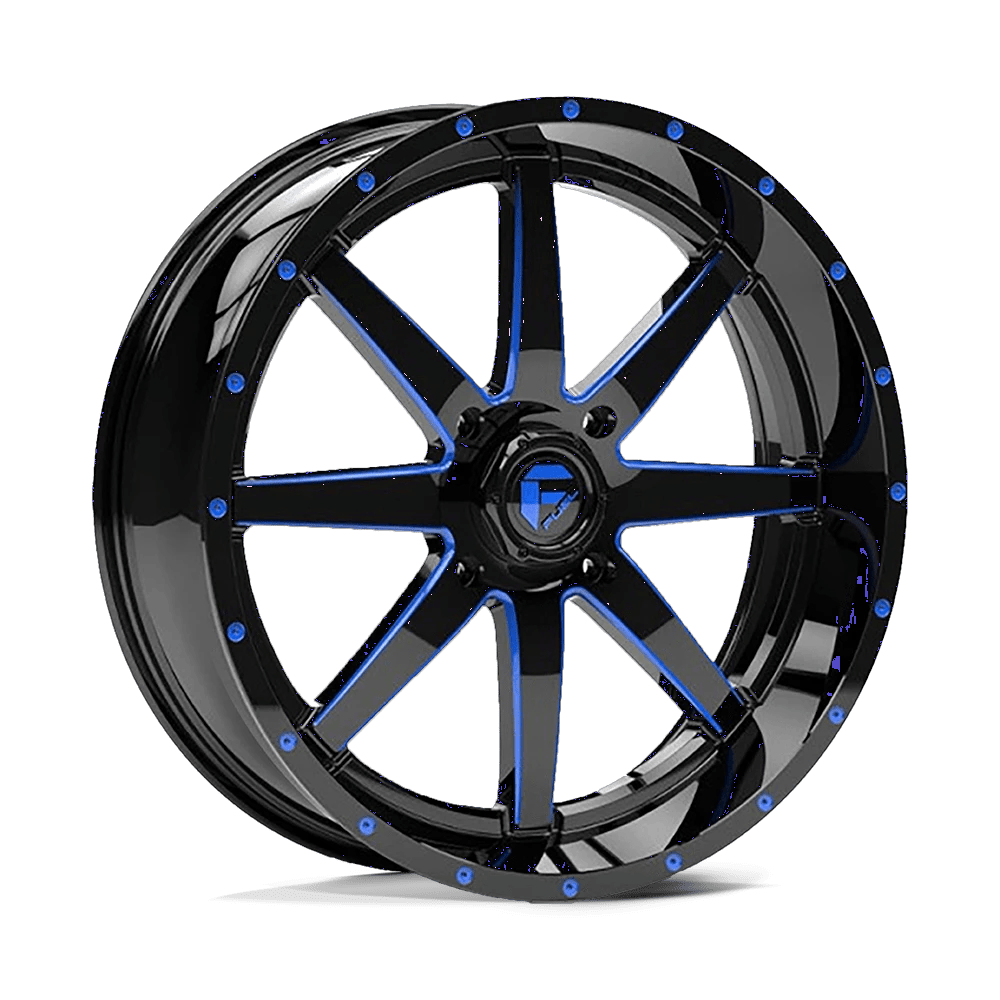 Fuel UTV D651 MAVERICK UTV 20x7 ET13 4x156 Gloss Black Milled w/ Blue Tint