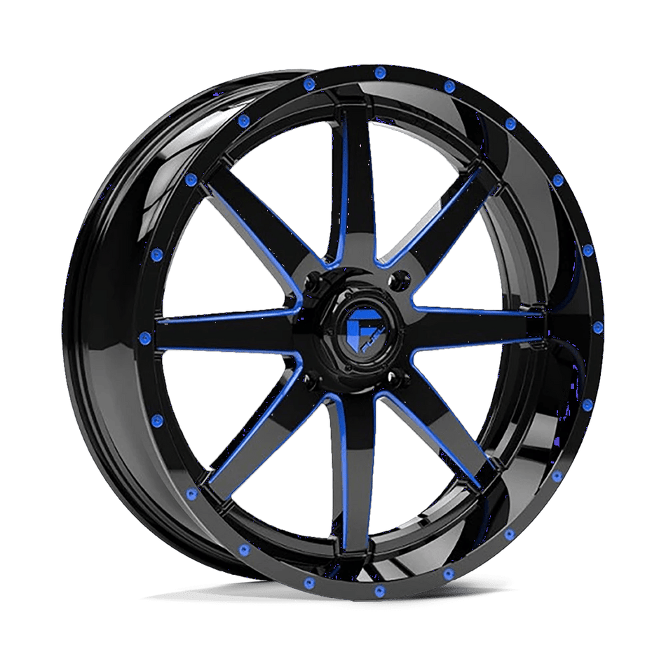 Fuel UTV D651 MAVERICK UTV 20x7 ET13 4x156 Gloss Black Milled w/ Blue Tint