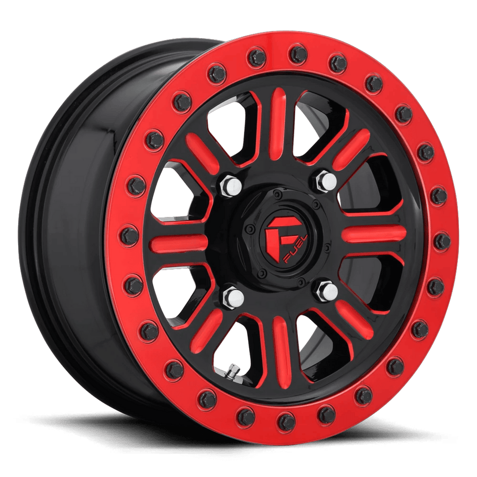 Fuel UTV D911 HARDLINE UTV BEADLOCK 15x7 ET38 4x156 Gloss Black w/ Red Tint