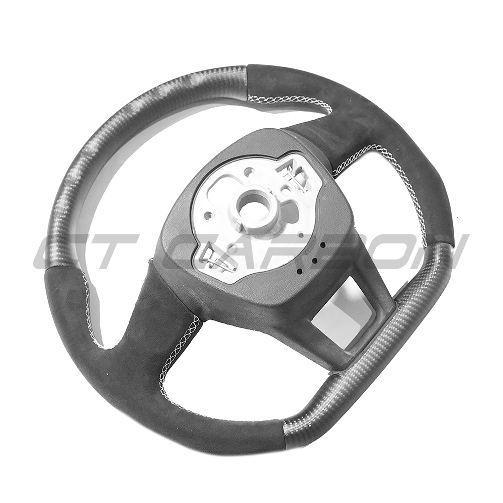 AUDI RS6 C8 CARBON FIBRE / ALCANTARA STEERING WHEEL-Accessories-CT CARBON-CT Carbon - High-quality carbon fiber and gloss black aerodynamic parts for premium sports and luxury vehicles.