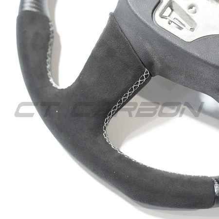 AUDI RS6 C8 CARBON FIBRE / ALCANTARA STEERING WHEEL-Accessories-CT CARBON-CT Carbon - High-quality carbon fiber and gloss black aerodynamic parts for premium sports and luxury vehicles.