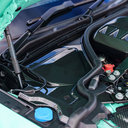 BMW M2 M3 & M4 G87/G80/G81/G82/G83 CARBON FIBRE ENGINE BAY UPPER TRIM - RHD-Accessories-CT CARBON-CT Carbon - High-quality carbon fiber and gloss black aerodynamic parts for premium sports and luxury vehicles.