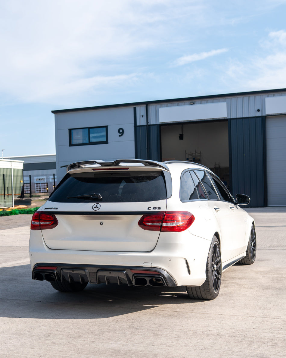 MERCEDES W205 C63 & C63S SALOON 4DR CARBON FIBRE DIFFUSER & EXHAUST TIPS - B STYLE