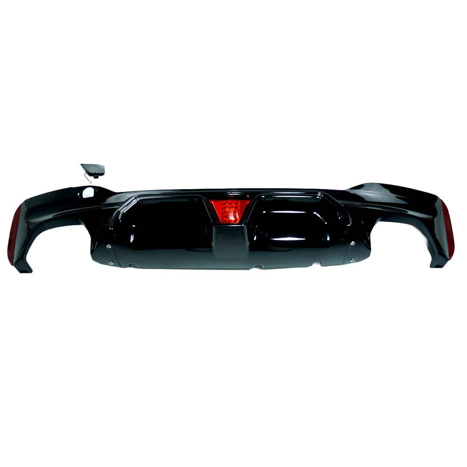 BMW G30/G38 5 SERIES 2017-2022 GLOSS BLACK DUAL EXHAUST DIFFUSER WITH LED