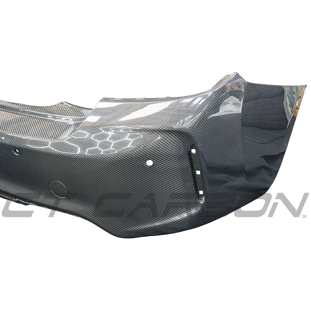BMW F87 M2/M2C CARBON PRE-PREG FIBRE REAR BUMPER-Bumper-CT CARBON-CT Carbon - High-quality carbon fiber and gloss black aerodynamic parts for premium sports and luxury vehicles.