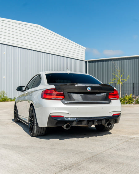 BMW M2 / M2C F87 & F22 2 SERIES CARBON FIBRE BOOTLID - MP STYLE-Bootlid-CT CARBON-CT Carbon - High-quality carbon fiber and gloss black aerodynamic parts for premium sports and luxury vehicles.