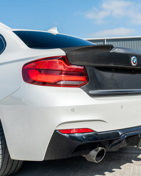 BMW M2 / M2C F87 & F22 2 SERIES CARBON FIBRE BOOTLID - MP STYLE-Bootlid-CT CARBON-CT Carbon - High-quality carbon fiber and gloss black aerodynamic parts for premium sports and luxury vehicles.