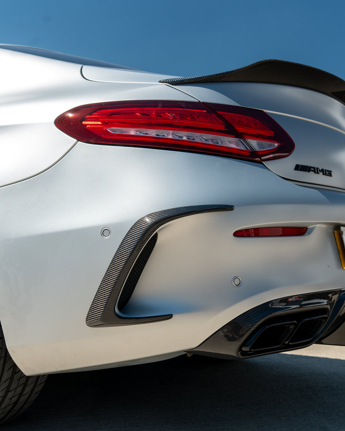 MERCEDES C63/C63S W205 COUPE CARBON SPOILER - DUCKTAIL PS STYLE-Spoiler-CT CARBON-CT Carbon - High-quality carbon fiber and gloss black aerodynamic parts for premium sports and luxury vehicles.