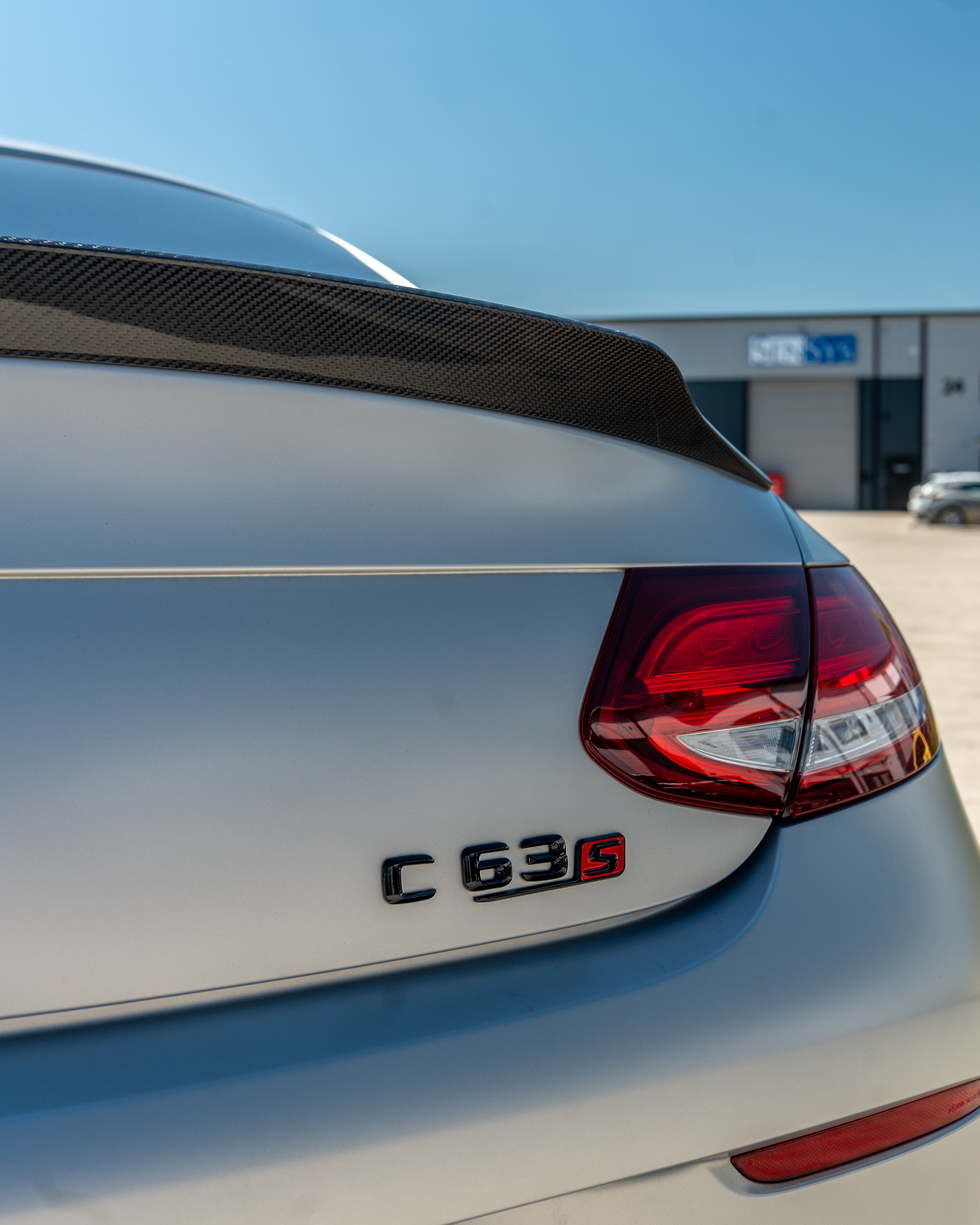 MERCEDES C63/C63S W205 COUPE CARBON SPOILER - DUCKTAIL PS STYLE-Spoiler-CT CARBON-CT Carbon - High-quality carbon fiber and gloss black aerodynamic parts for premium sports and luxury vehicles.