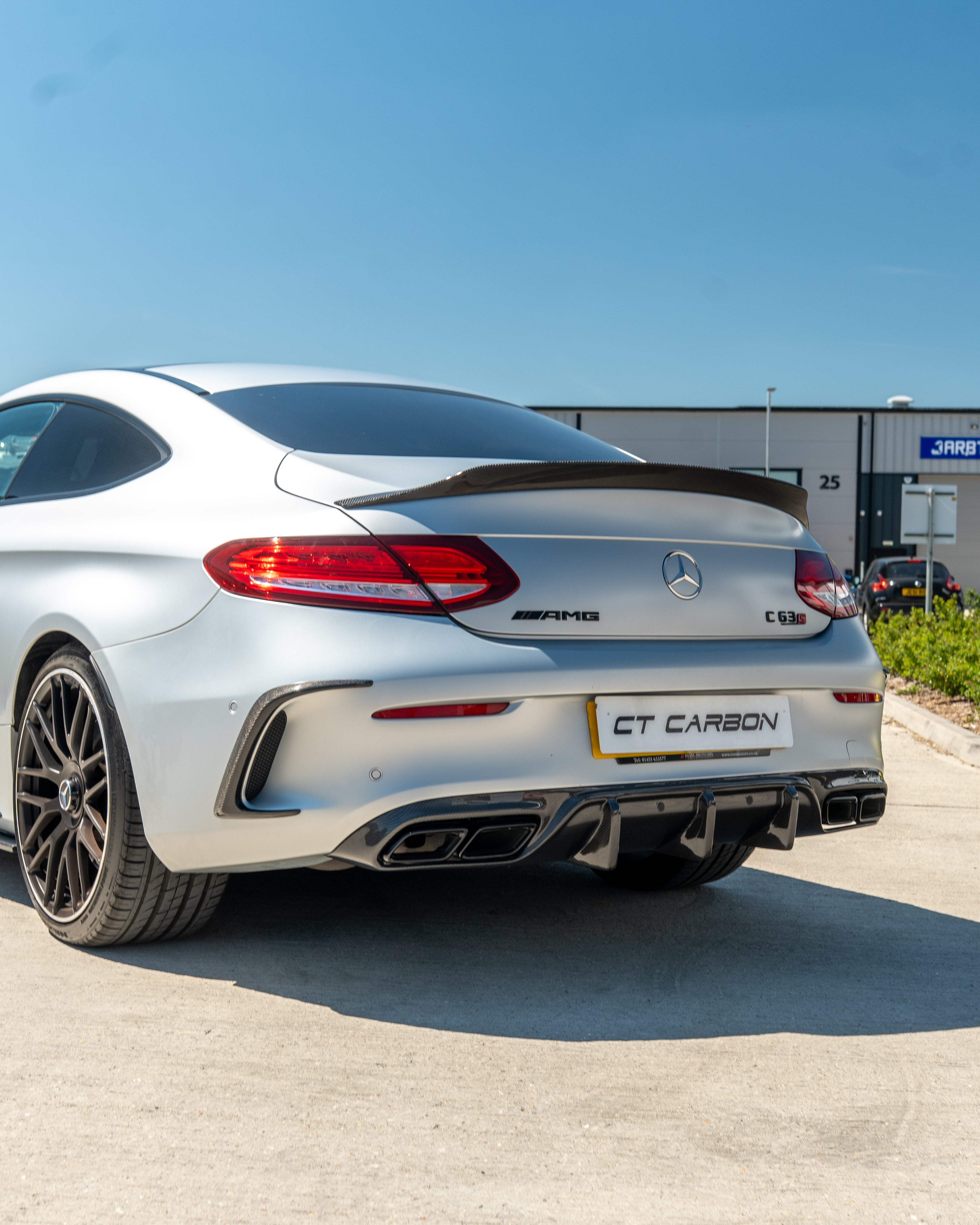 MERCEDES W205 C63 & C63 COUPE 2DR CARBON DIFFUSER - OEM+ CT STYLE-Diffuser-CT CARBON-CT Carbon - High-quality carbon fiber and gloss black aerodynamic parts for premium sports and luxury vehicles.