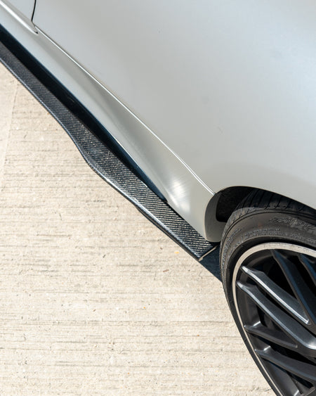 MERCEDES W205 C63 & C63S COUPE 2DR & SALOON 4DR CARBON SIDE SKIRTS - D STYLE-Side Skirts-CT CARBON-CT Carbon - High-quality carbon fiber and gloss black aerodynamic parts for premium sports and luxury vehicles.