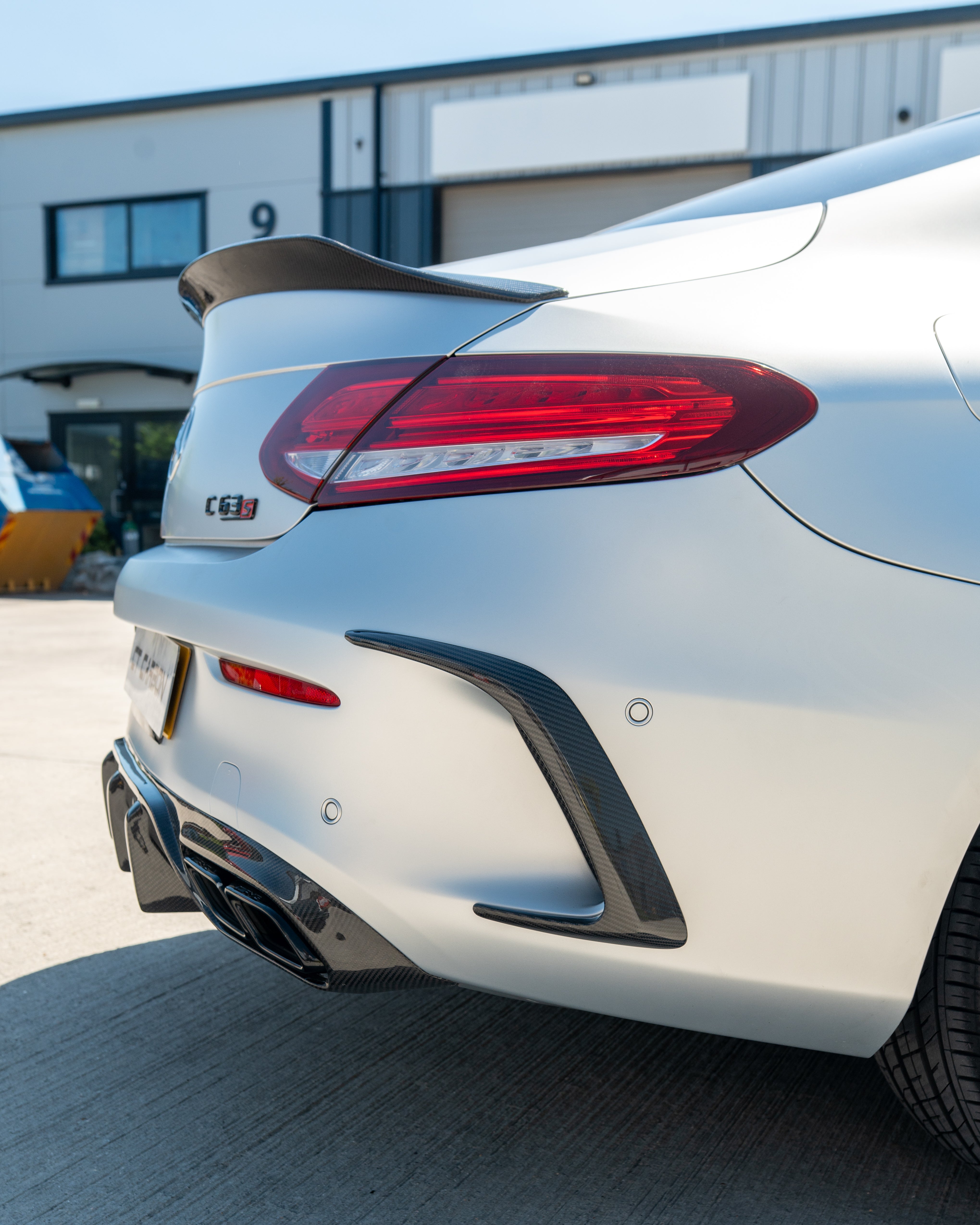 MERCEDES C63/C63S W205 COUPE CARBON SPOILER - DUCKTAIL PS STYLE-Spoiler-CT CARBON-CT Carbon - High-quality carbon fiber and gloss black aerodynamic parts for premium sports and luxury vehicles.