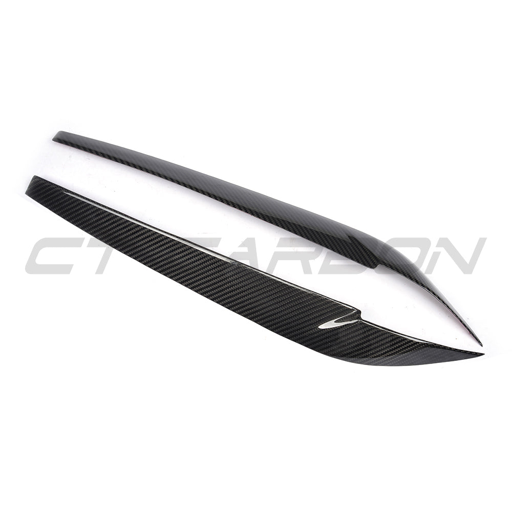 BMW F15/F16 X5/X6 2014-2018 CARBON FIBRE HEADLIGHT EYEBROWS-Accessories-CT CARBON-CT Carbon - High-quality carbon fiber and gloss black aerodynamic parts for premium sports and luxury vehicles.