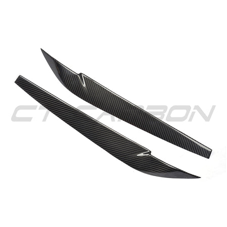 BMW F15/F16 X5/X6 2014-2018 CARBON FIBRE HEADLIGHT EYEBROWS-Accessories-CT CARBON-CT Carbon - High-quality carbon fiber and gloss black aerodynamic parts for premium sports and luxury vehicles.