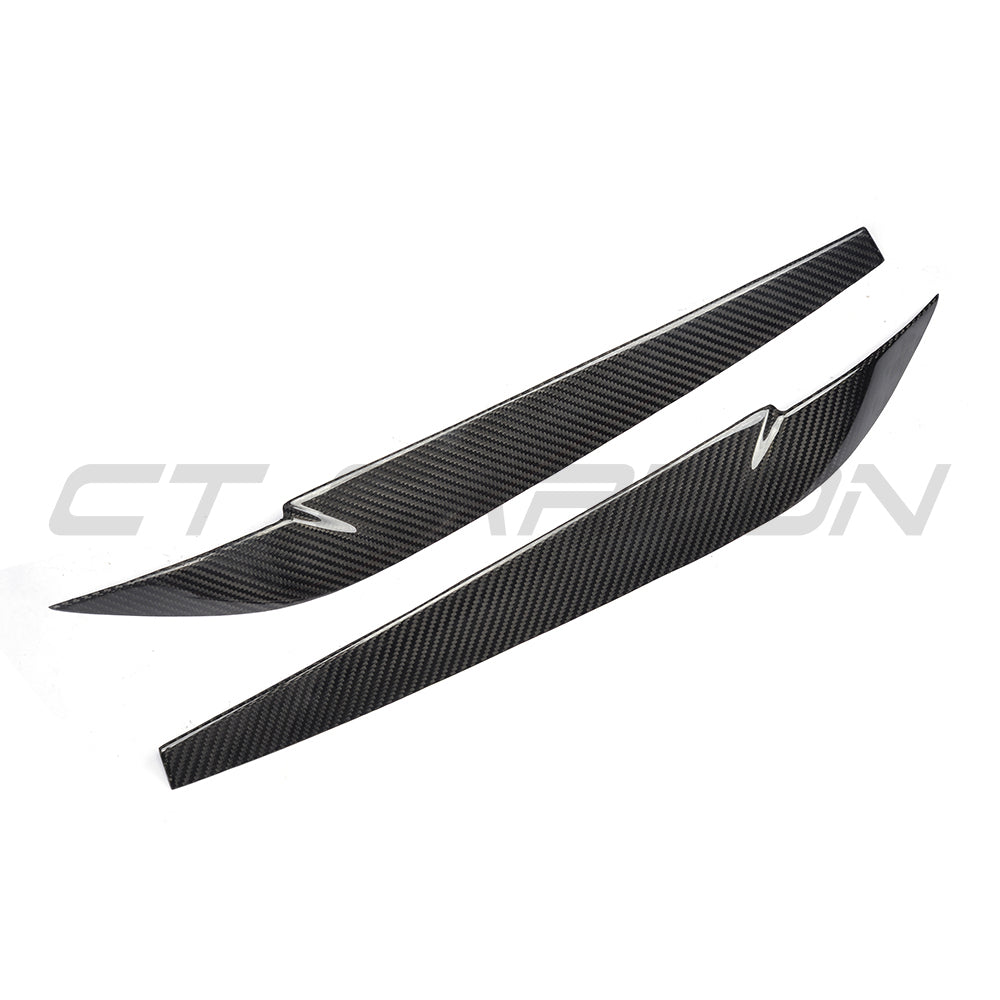 BMW F15/F16 X5/X6 2014-2018 CARBON FIBRE HEADLIGHT EYEBROWS-Accessories-CT CARBON-CT Carbon - High-quality carbon fiber and gloss black aerodynamic parts for premium sports and luxury vehicles.