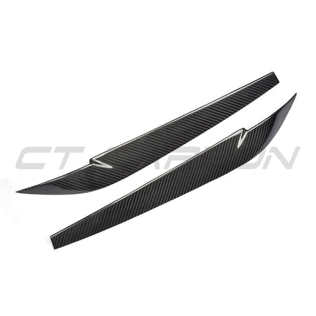 BMW F15/F16 X5/X6 2014-2018 CARBON FIBRE HEADLIGHT EYEBROWS-Accessories-CT CARBON-CT Carbon - High-quality carbon fiber and gloss black aerodynamic parts for premium sports and luxury vehicles.