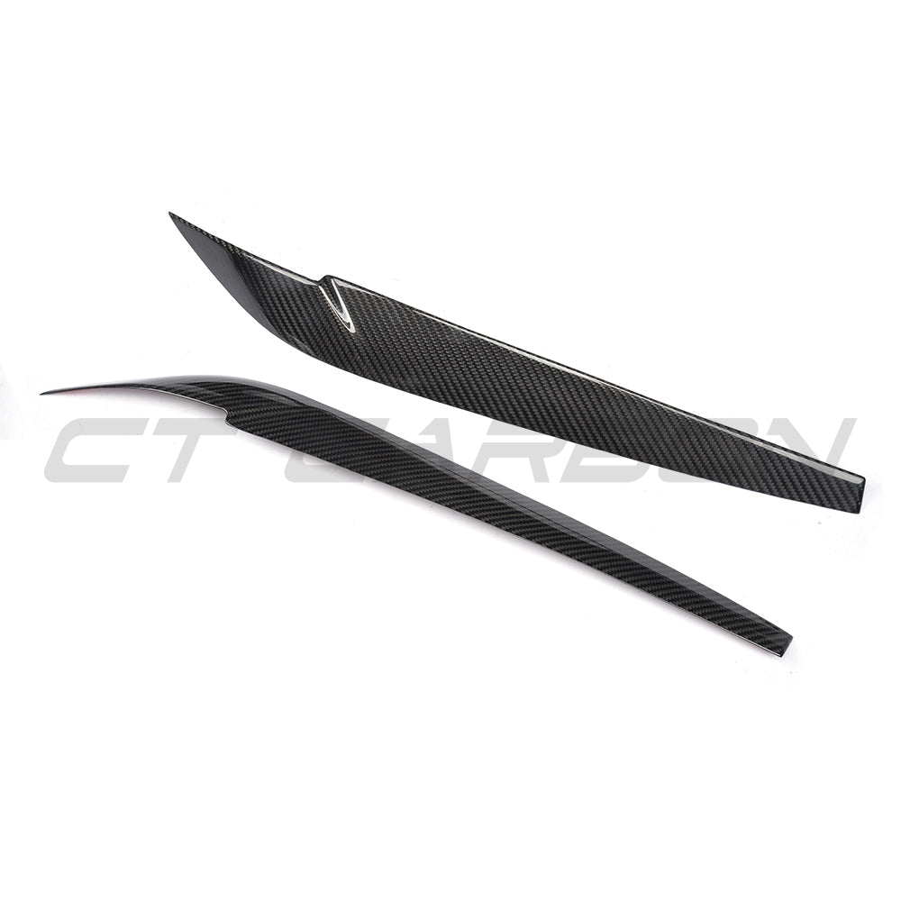 BMW F15/F16 X5/X6 2014-2018 CARBON FIBRE HEADLIGHT EYEBROWS-Accessories-CT CARBON-CT Carbon - High-quality carbon fiber and gloss black aerodynamic parts for premium sports and luxury vehicles.