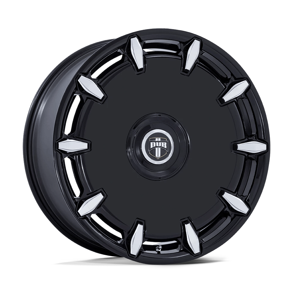 DUB 1PC DC271 CHEEF 24x10 ET18 BLANK Gloss Black Milled