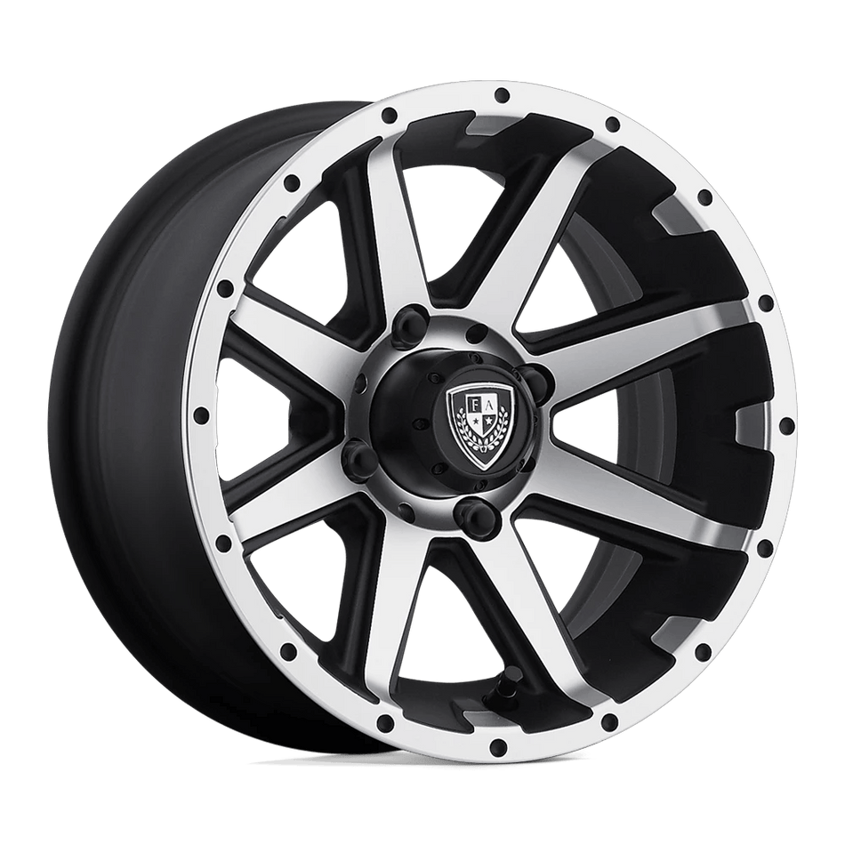 Fairway Alloys FA135 REBEL UTV 12x6 ET-23 4x101.6 Machined Matte Black