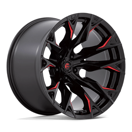 Fuel 1PC D823 FLAME 20x12 ET-44 5x127 Gloss Black Milled w/ Candy Red