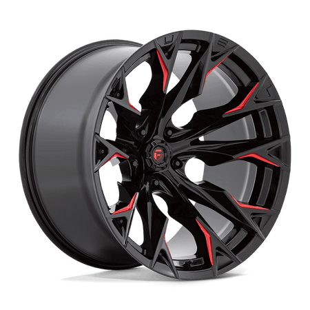 Fuel 1PC D823 FLAME 22x12 ET-44 5x127 Gloss Black Milled w/ Candy Red