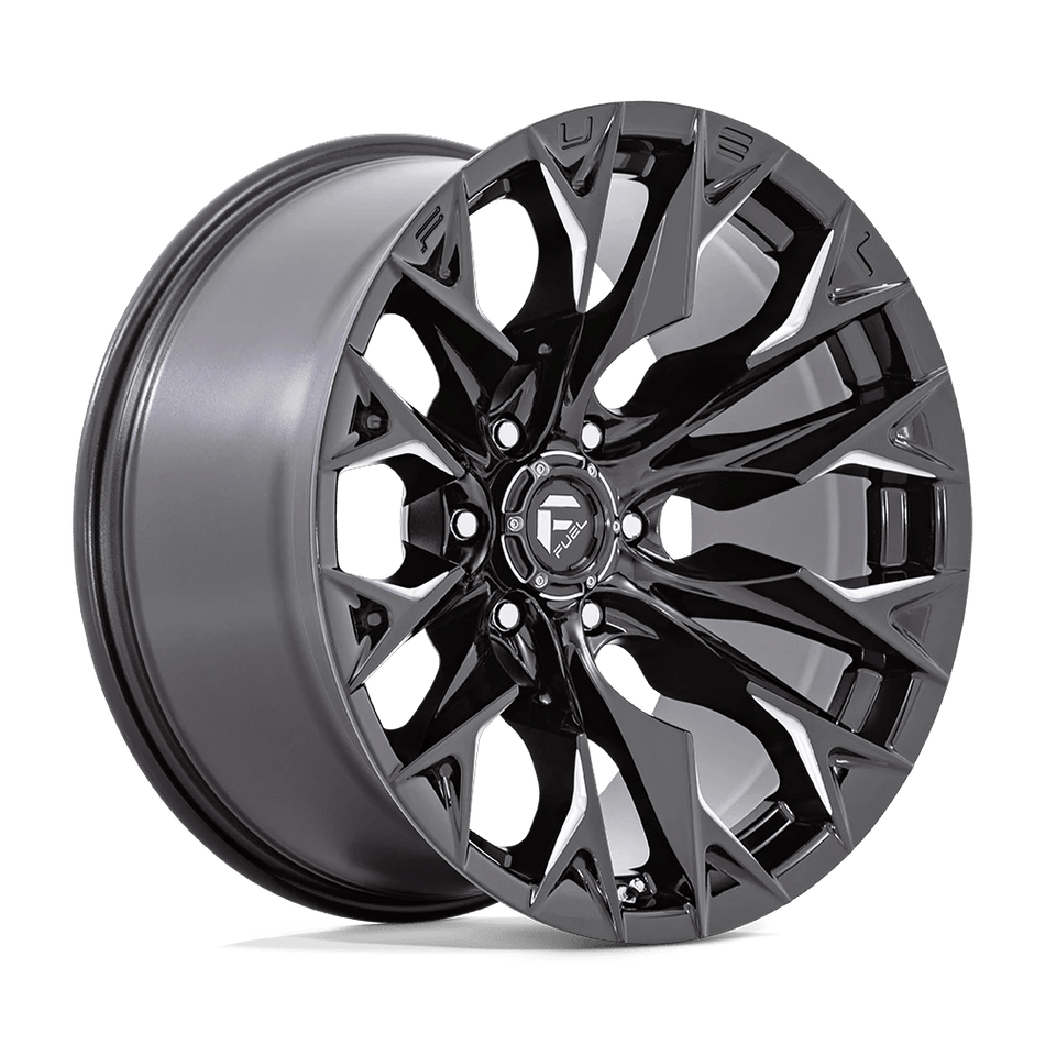 Fuel 1PC D803 FLAME 24x12 ET-44 5x139.7 Gloss Black Milled