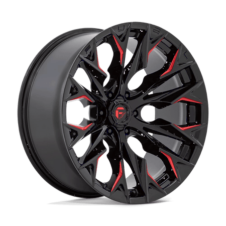 Fuel 1PC D823 FLAME 22x10 ET-18 6x139.7 Gloss Black Milled w/ Candy Red